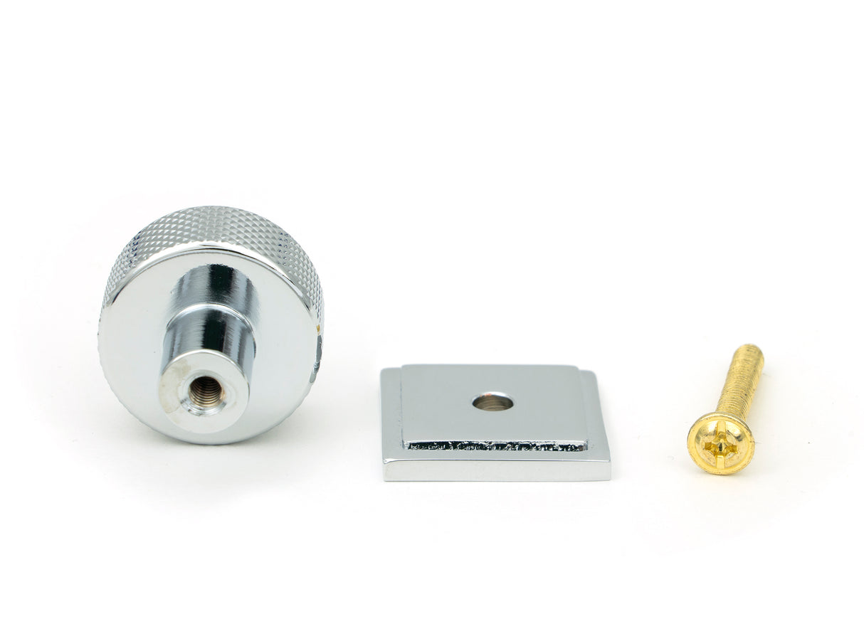 From The Anvil - Polished Chrome Brompton Cabinet Knob - 25mm (Square) | Sku. 46821 | Trade Door Handles.