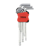 This is an image of Timco - Long Arm Ball End Hex Key Set 9pcs (9 Pieces Blister Pack) 468221