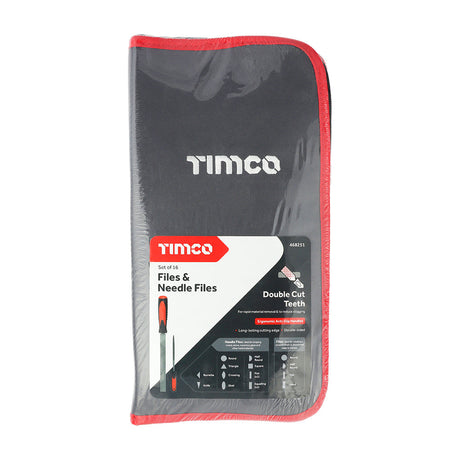 This is an image of Timco - File & Needle File Set 16pcs (16 Pieces Fabric Case) 468251