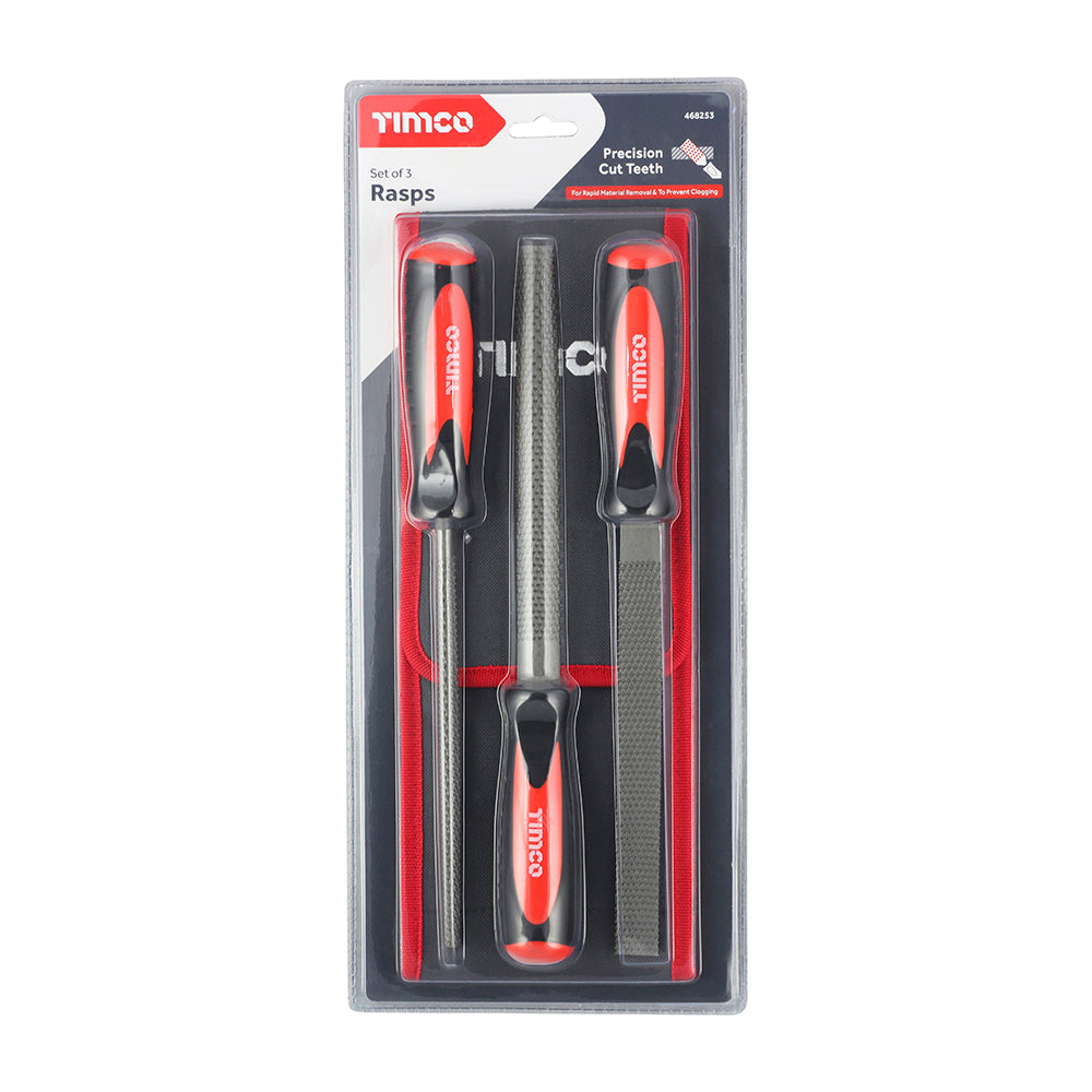 This is an image of Timco - Rasp Set 3pcs (3 Pieces Blister Pack) 468253