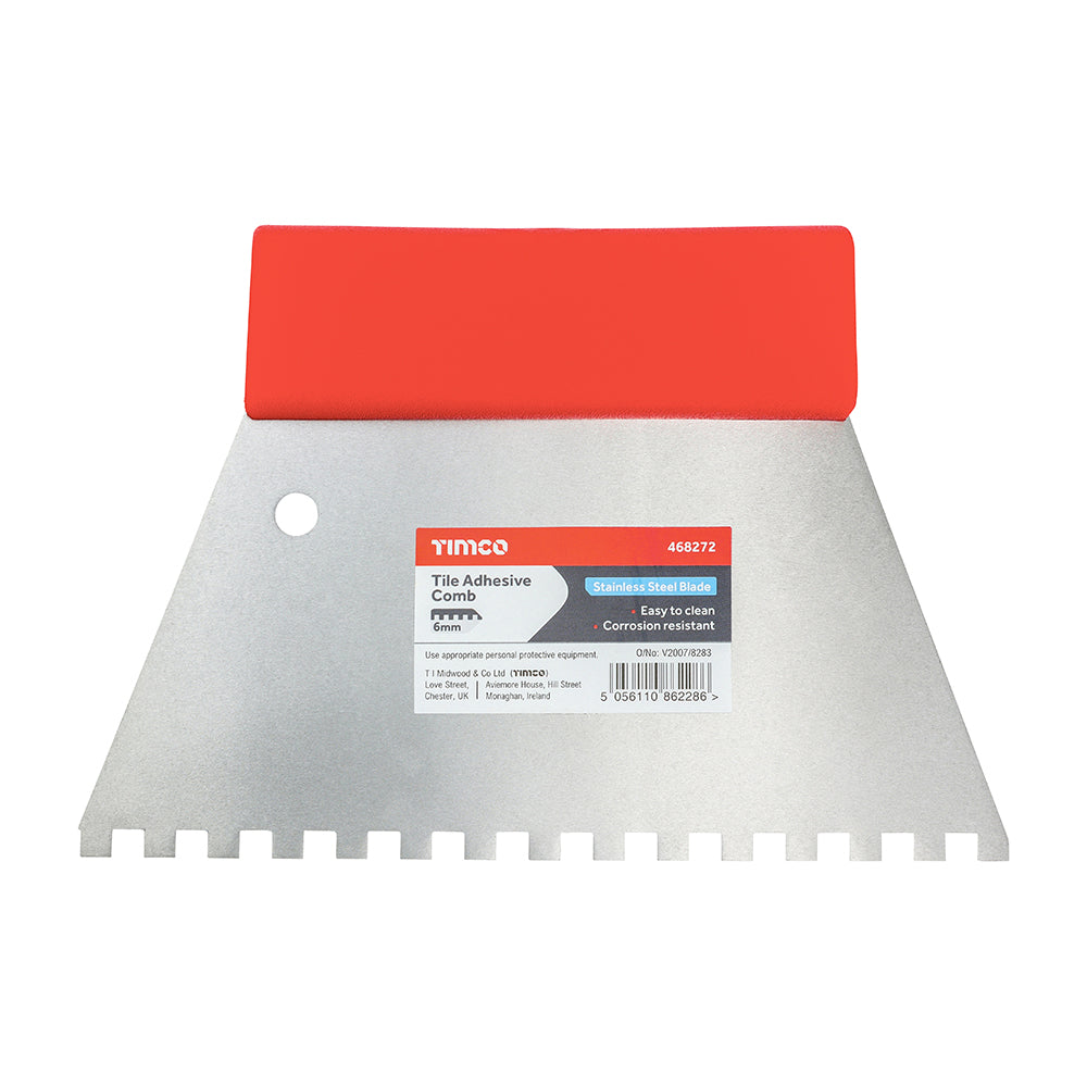 This is an image of Timco - Tile Adhesive Comb 6mm (1 Each Unit) 468272