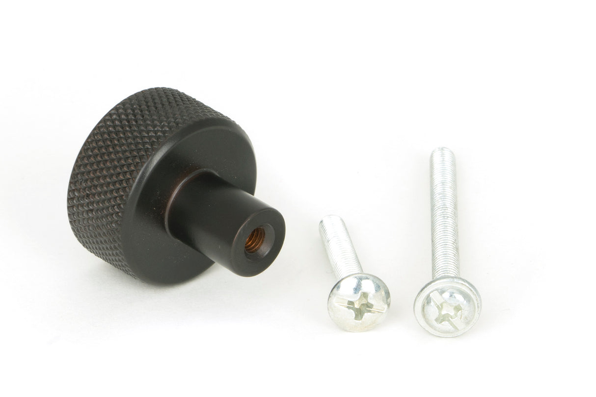 From The Anvil - Aged Bronze Brompton Cabinet Knob - 25mm (No rose) | Sku. 46827 | Trade Door Handles.