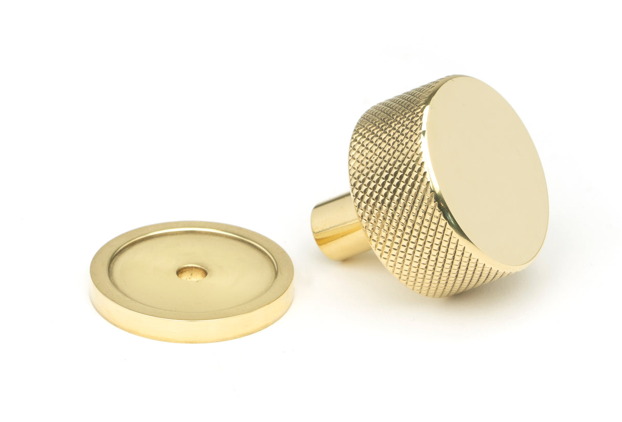 From The Anvil - Polished Brass Brompton Cabinet Knob - 32mm (Plain) | Sku. 46828 | Trade Door Handles.