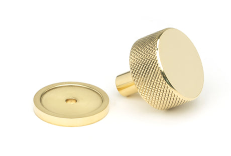 From The Anvil - Polished Brass Brompton Cabinet Knob - 32mm (Plain) | Sku. 46828 | Trade Door Handles.