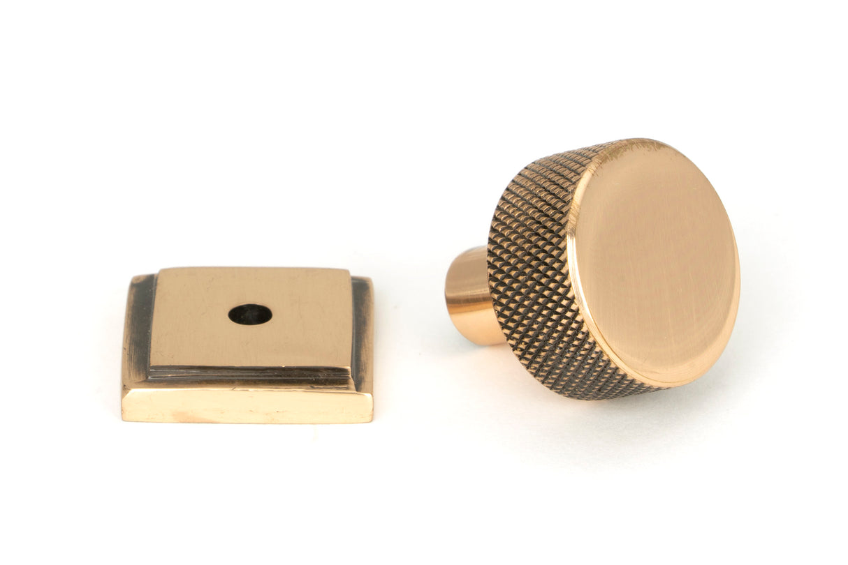From The Anvil - Polished Bronze Brompton Cabinet Knob - 25mm (Square) | Sku. 46833 | Trade Door Handles.