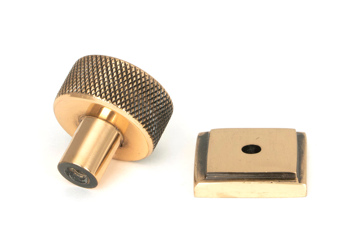From The Anvil - Polished Bronze Brompton Cabinet Knob - 25mm (Square) | Sku. 46833 | Trade Door Handles.