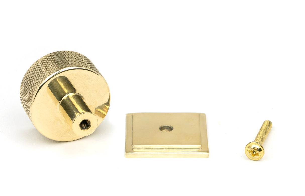 From The Anvil - Polished Brass Brompton Cabinet Knob - 32mm (Square) | Sku. 46836 | Trade Door Handles.