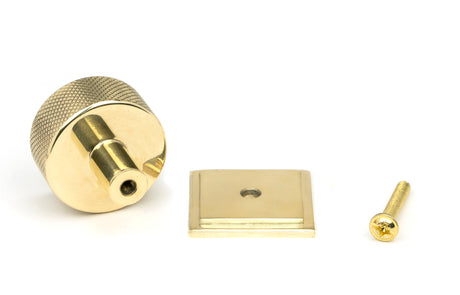 From The Anvil - Polished Brass Brompton Cabinet Knob - 32mm (Square) | Sku. 46836 | Trade Door Handles.