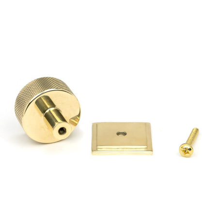 From The Anvil - Polished Brass Brompton Cabinet Knob - 32mm (Square) | Sku. 46836 | Trade Door Handles.