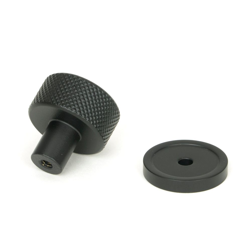 From The Anvil - Matt Black Brompton Cabinet Knob - 25mm (Plain) | Sku. 46838 | Trade Door Handles.