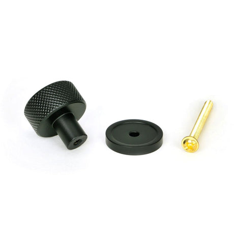 From The Anvil - Matt Black Brompton Cabinet Knob - 25mm (Plain) | Sku. 46838 | Trade Door Handles.