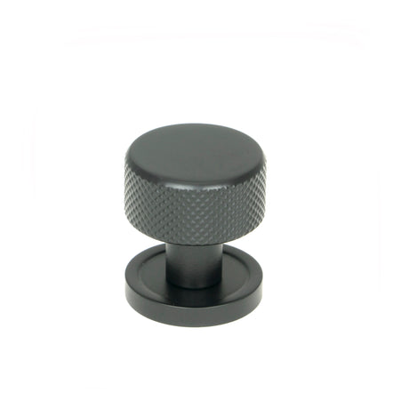 From The Anvil - Matt Black Brompton Cabinet Knob - 25mm (Plain) | Sku. 46838 | Trade Door Handles.