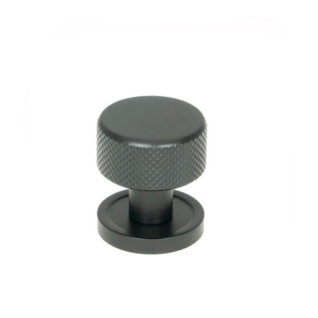 From The Anvil - Matt Black Brompton Cabinet Knob - 25mm (Plain) | Sku. 46838 | Trade Door Handles.