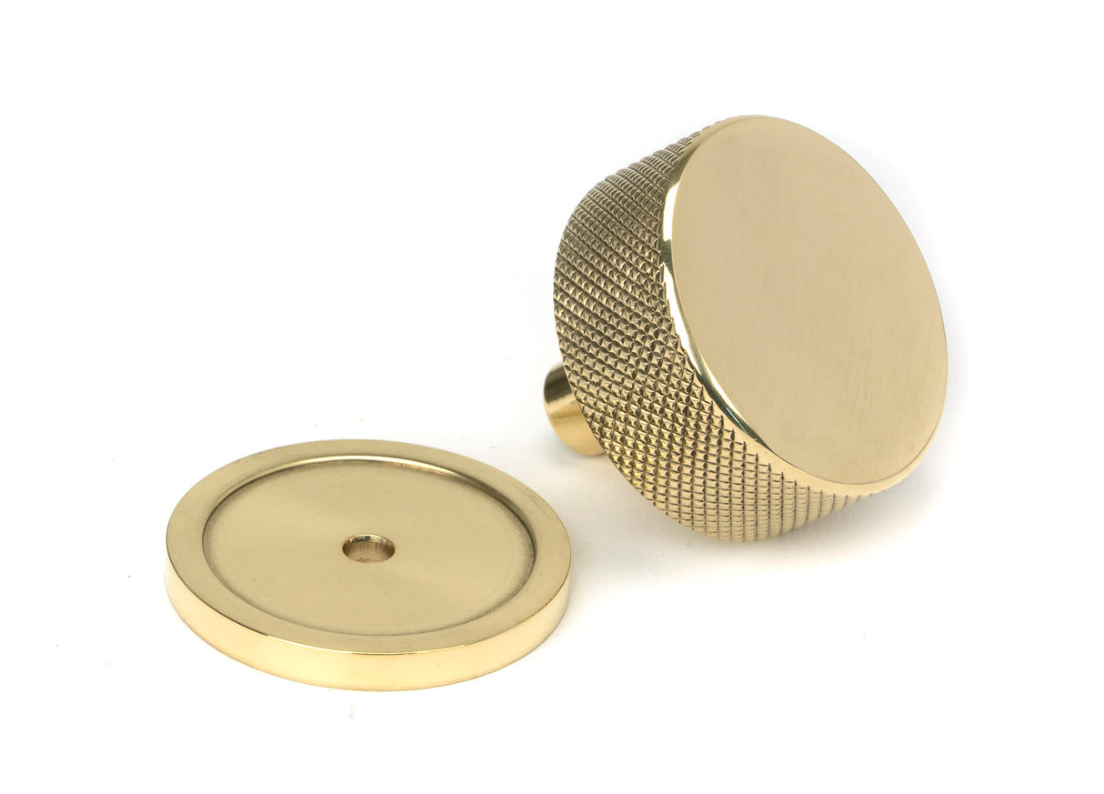 From The Anvil - Polished Brass Brompton Cabinet Knob - 38mm (Plain) | Sku. 46840 | Trade Door Handles.