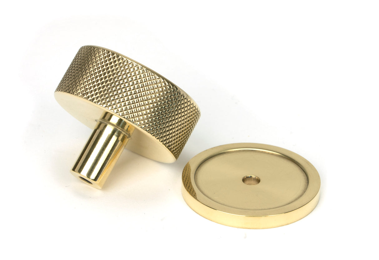 From The Anvil - Polished Brass Brompton Cabinet Knob - 38mm (Plain) | Sku. 46840 | Trade Door Handles.