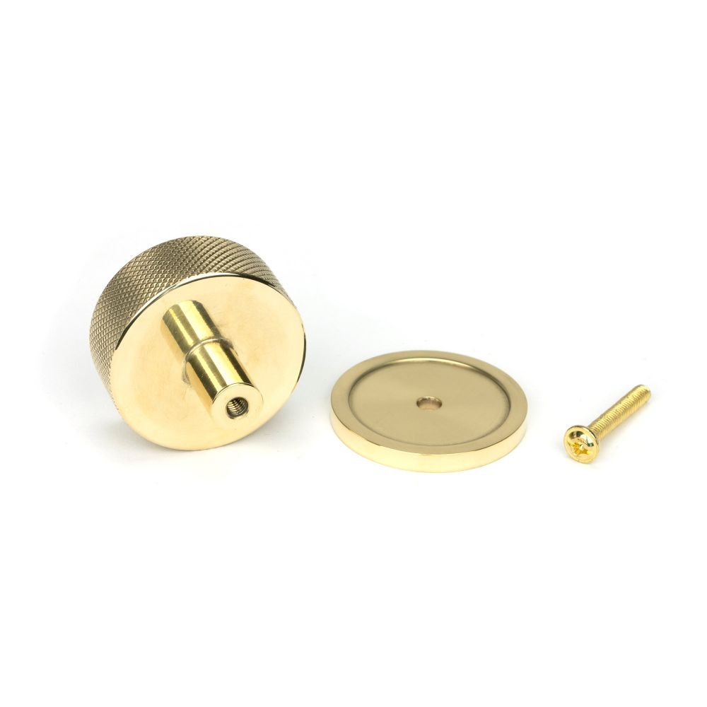 From The Anvil - Polished Brass Brompton Cabinet Knob - 38mm (Plain) | Sku. 46840 | Trade Door Handles.