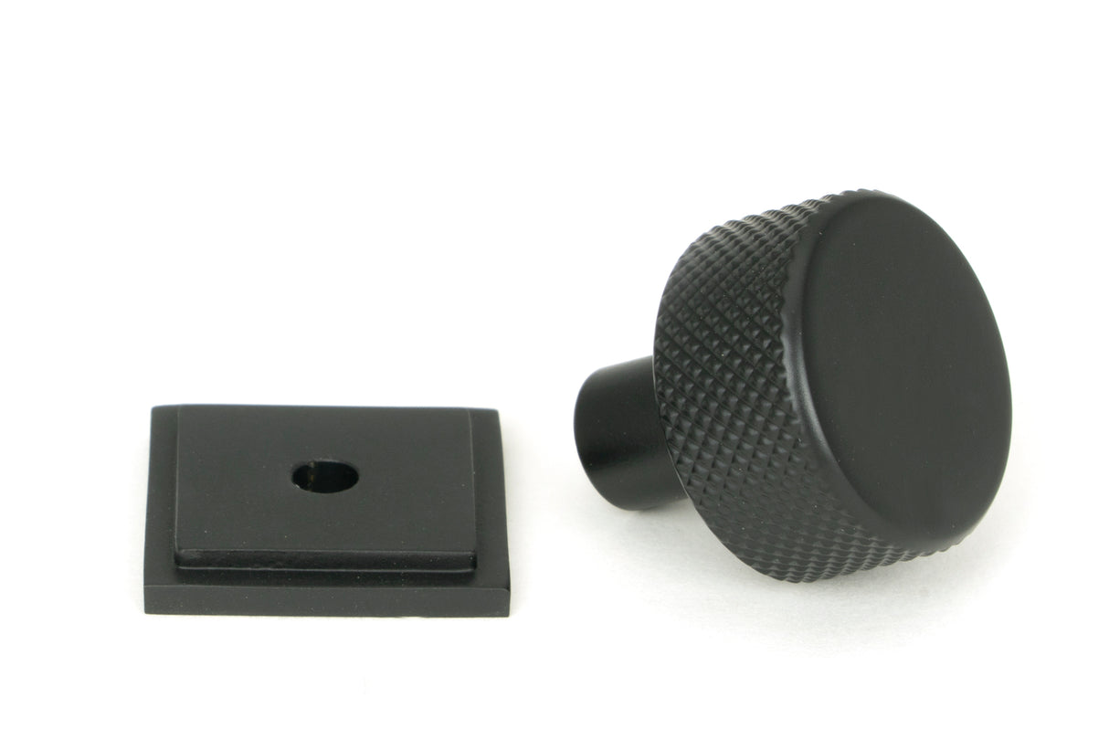 From The Anvil - Matt Black Brompton Cabinet Knob - 25mm (Square) | Sku. 46841 | Trade Door Handles.