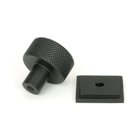 From The Anvil - Matt Black Brompton Cabinet Knob - 25mm (Square) | Sku. 46841 | Trade Door Handles.