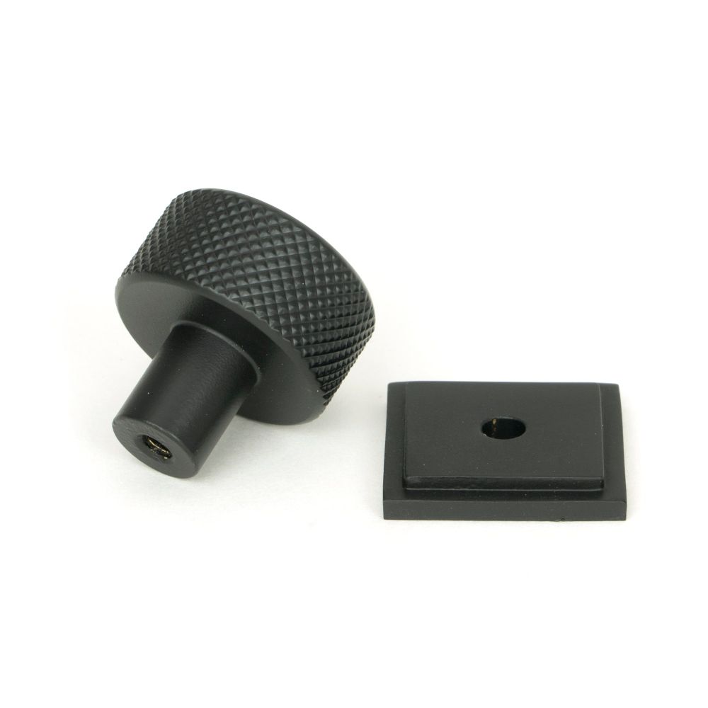 From The Anvil - Matt Black Brompton Cabinet Knob - 25mm (Square) | Sku. 46841 | Trade Door Handles.