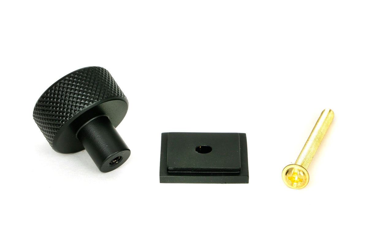 From The Anvil - Matt Black Brompton Cabinet Knob - 25mm (Square) | Sku. 46841 | Trade Door Handles.