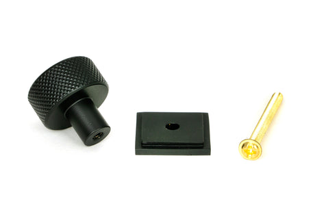 From The Anvil - Matt Black Brompton Cabinet Knob - 25mm (Square) | Sku. 46841 | Trade Door Handles.
