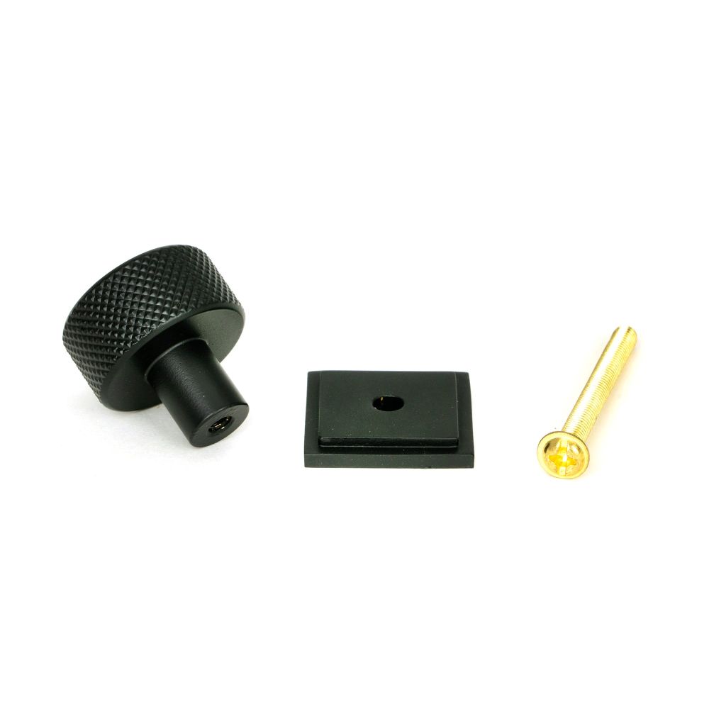 From The Anvil - Matt Black Brompton Cabinet Knob - 25mm (Square) | Sku. 46841 | Trade Door Handles.