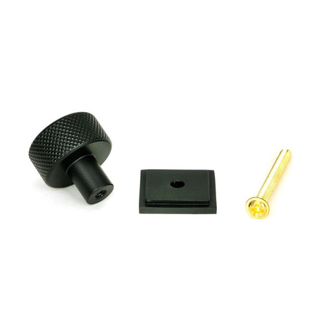 From The Anvil - Matt Black Brompton Cabinet Knob - 25mm (Square) | Sku. 46841 | Trade Door Handles.