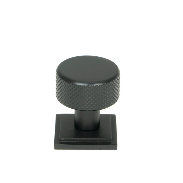 From The Anvil - Matt Black Brompton Cabinet Knob - 25mm (Square) | Sku. 46841 | Trade Door Handles.