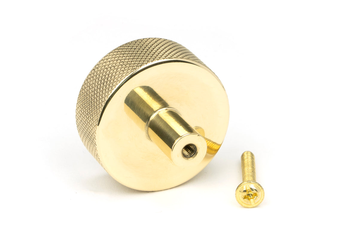 From The Anvil - Polished Brass Brompton Cabinet Knob - 38mm (No rose) | Sku. 46844 | Trade Door Handles.