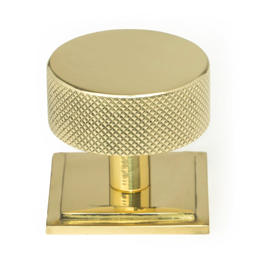 From The Anvil - Polished Brass Brompton Cabinet Knob - 38mm (Square) | Sku. 46848 | Trade Door Handles.
