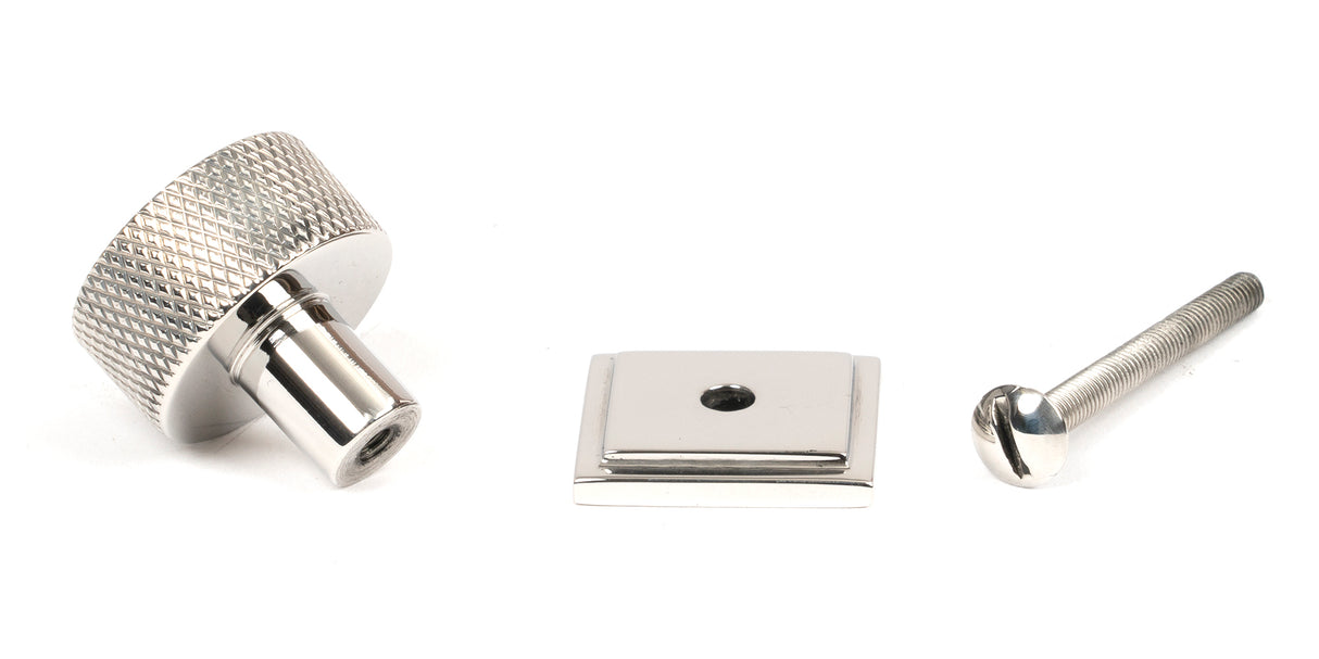 From The Anvil - Polished SS (304) Brompton Cabinet Knob - 25mm (Square) | Sku. 46849 | Trade Door Handles.