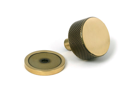From The Anvil - Aged Brass Brompton Cabinet Knob - 32mm (Plain) | Sku. 46854 | Trade Door Handles.
