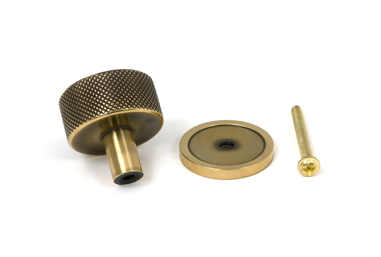 From The Anvil - Aged Brass Brompton Cabinet Knob - 32mm (Plain) | Sku. 46854 | Trade Door Handles.