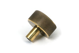From The Anvil - Aged Brass Brompton Cabinet Knob - 32mm (No rose) | Sku. 46855 | Trade Door Handles.