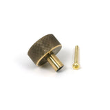 From The Anvil - Aged Brass Brompton Cabinet Knob - 32mm (No rose) | Sku. 46855 | Trade Door Handles.