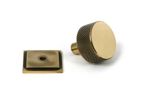 From The Anvil - Aged Brass Brompton Cabinet Knob - 32mm (Square) | Sku. 46857 | Trade Door Handles.