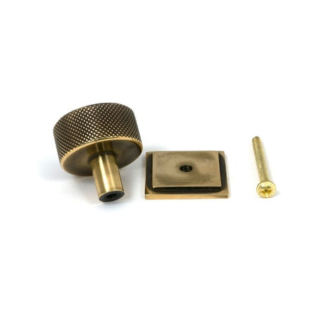 From The Anvil - Aged Brass Brompton Cabinet Knob - 32mm (Square) | Sku. 46857 | Trade Door Handles.