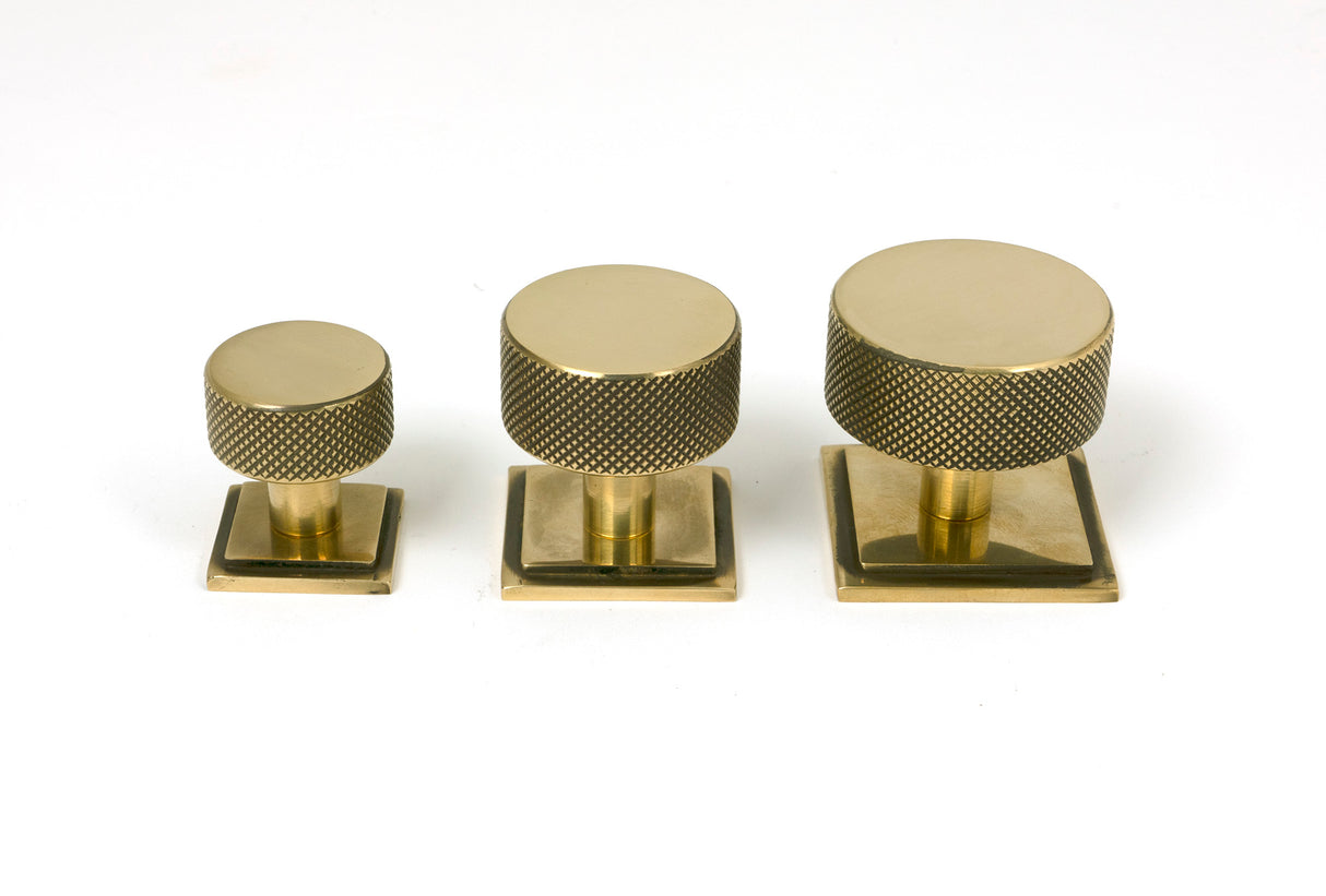 From The Anvil - Aged Brass Brompton Cabinet Knob - 32mm (Square) | Sku. 46857 | Trade Door Handles.
