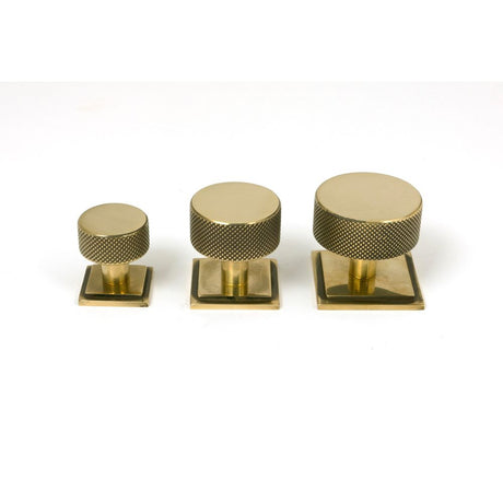 From The Anvil - Aged Brass Brompton Cabinet Knob - 32mm (Square) | Sku. 46857 | Trade Door Handles.