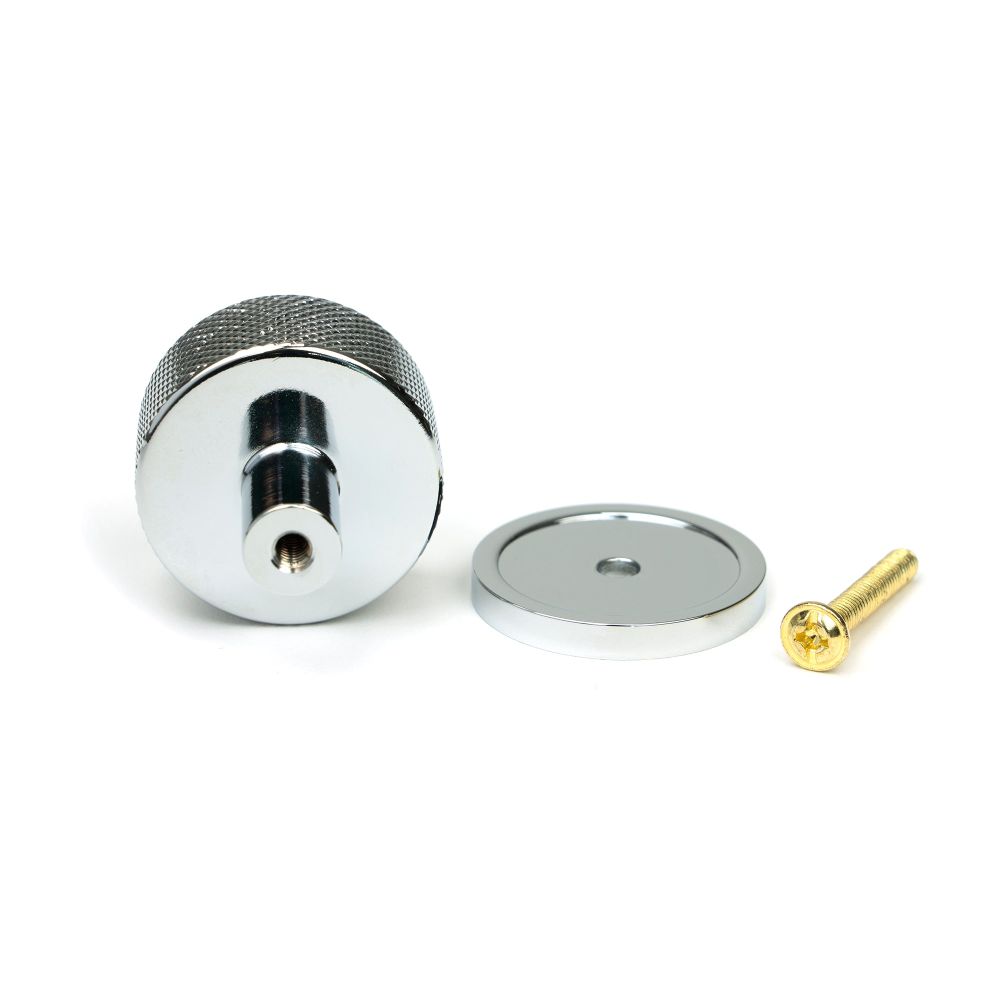 From The Anvil - Polished Chrome Brompton Cabinet Knob - 32mm (Plain) | Sku. 46858 | Trade Door Handles.