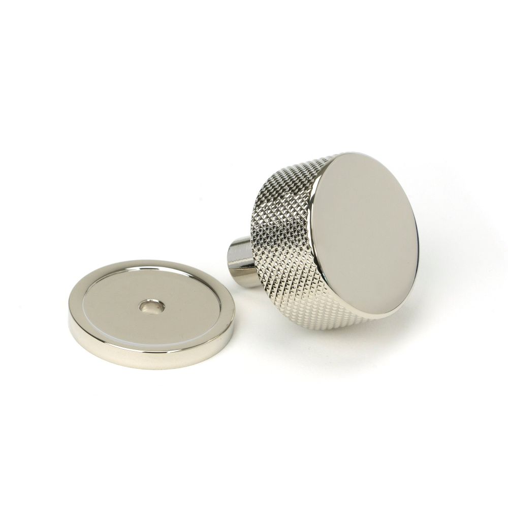 From The Anvil - Polished Nickel Brompton Cabinet Knob - 32mm (Plain) | Sku. 46862 | Trade Door Handles.