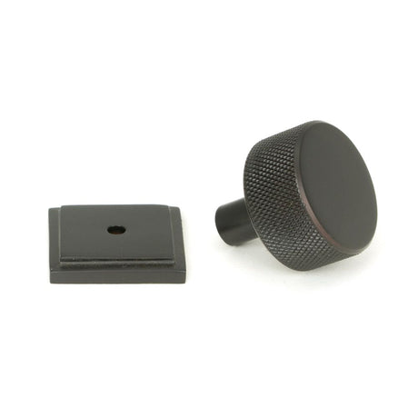 From The Anvil - Aged Bronze Brompton Cabinet Knob - 32mm (Square) | Sku. 46869 | Trade Door Handles.