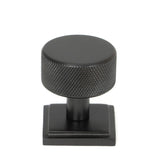 From The Anvil - Aged Bronze Brompton Cabinet Knob - 32mm (Square) | Sku. 46869 | Trade Door Handles.