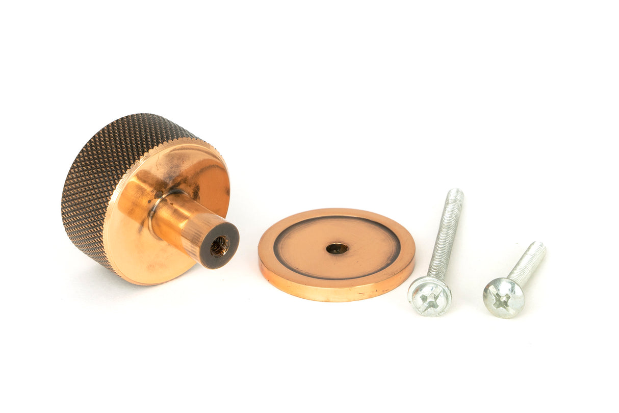 From The Anvil - Polished Bronze Brompton Cabinet Knob - 32mm (Plain) | Sku. 46870 | Trade Door Handles.