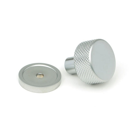 From The Anvil - Satin Chrome Brompton Cabinet Knob - 25mm (Plain) | Sku. 46876 | Trade Door Handles.