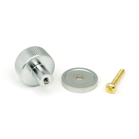 From The Anvil - Satin Chrome Brompton Cabinet Knob - 25mm (Plain) | Sku. 46876 | Trade Door Handles.