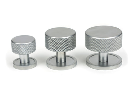 From The Anvil - Satin Chrome Brompton Cabinet Knob - 25mm (Plain) | Sku. 46876 | Trade Door Handles.