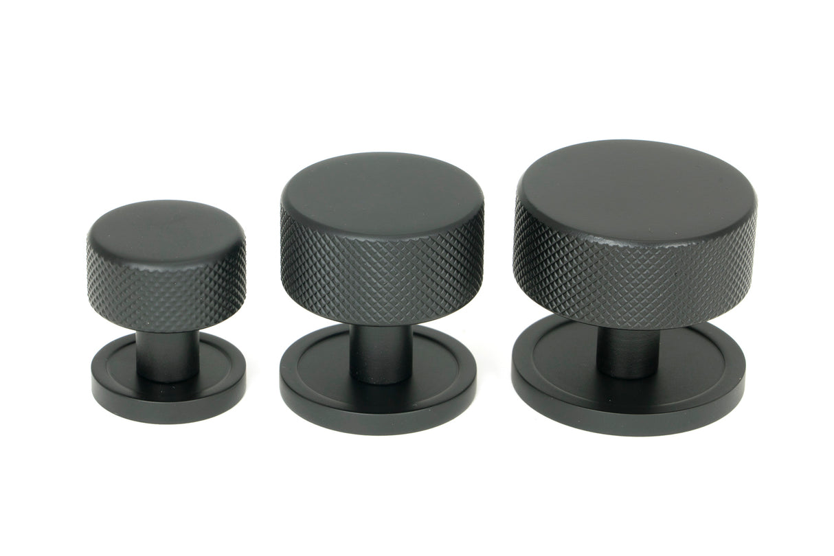 From The Anvil - Matt Black Brompton Cabinet Knob - 32mm (Plain) | Sku. 46878 | Trade Door Handles.