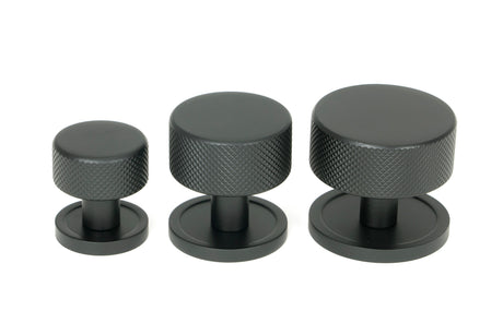 From The Anvil - Matt Black Brompton Cabinet Knob - 32mm (Plain) | Sku. 46878 | Trade Door Handles.