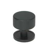 From The Anvil - Matt Black Brompton Cabinet Knob - 32mm (Plain) | Sku. 46878 | Trade Door Handles.